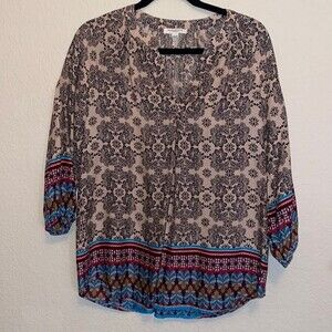 Beach lunch lounge shirt blouse shirt paisley floral boho hippie indie baggy s/p